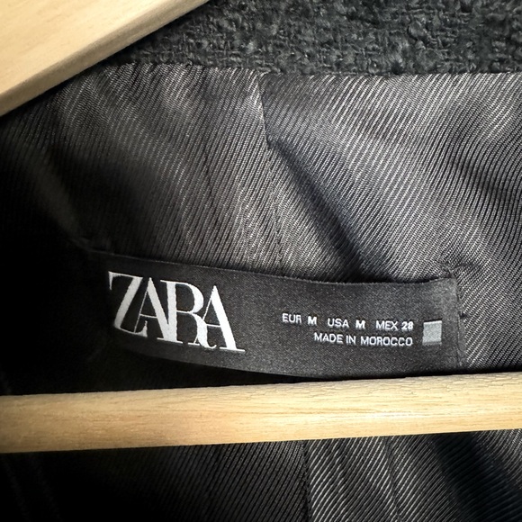 Zara Double Breasted Textured Weave Blazer Jacket - Picture 8 of 8